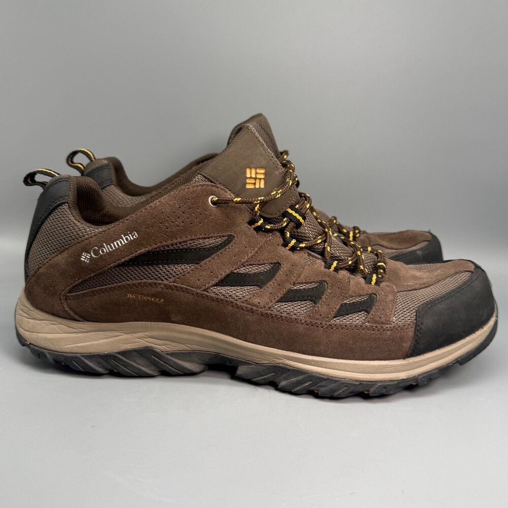 Columbia Crestwood Men's 16 Brown Waterproof Round Toe Lace Up Hiking Boots Shoe